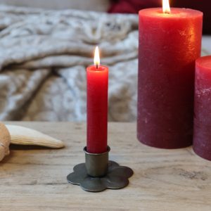 rustic kynttila tummanpunainen